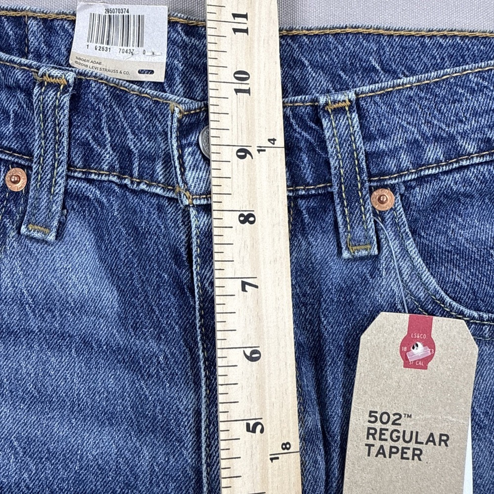 Levi's 502 Taper Jeans Men's 30X30 (30x 28.5)  Tapered Fit Blue Stretch NWT - Picture 10 of 15